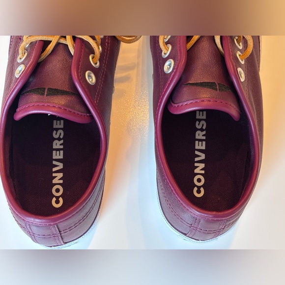 Converse, Jack Purcell, Leather Maroon &White Women’s 7, Men’s 5 Sneakers,No box - Picture 4 of 13